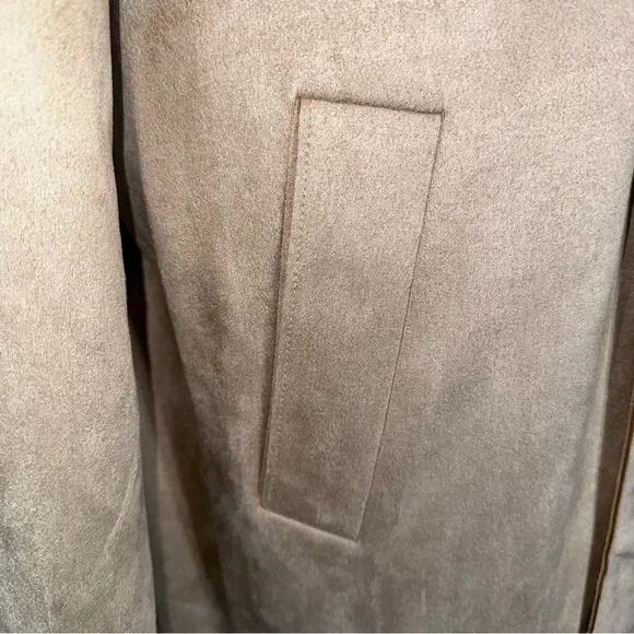 LuLaRoe Luxe Liliane Moleskin Vegan Suede Coat 3XL Tan Belted Super Soft NWT - Picture 6 of 14